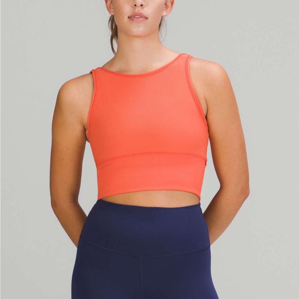 Lululemon Power Pivot Ribbed Tank Top Warm Coral size 4